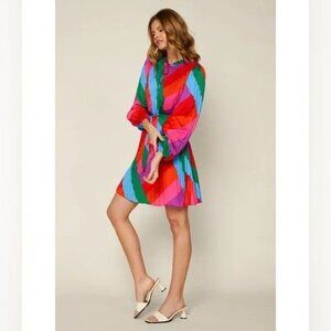 Skies Are Blue Multicolored Pleated Mini Dress